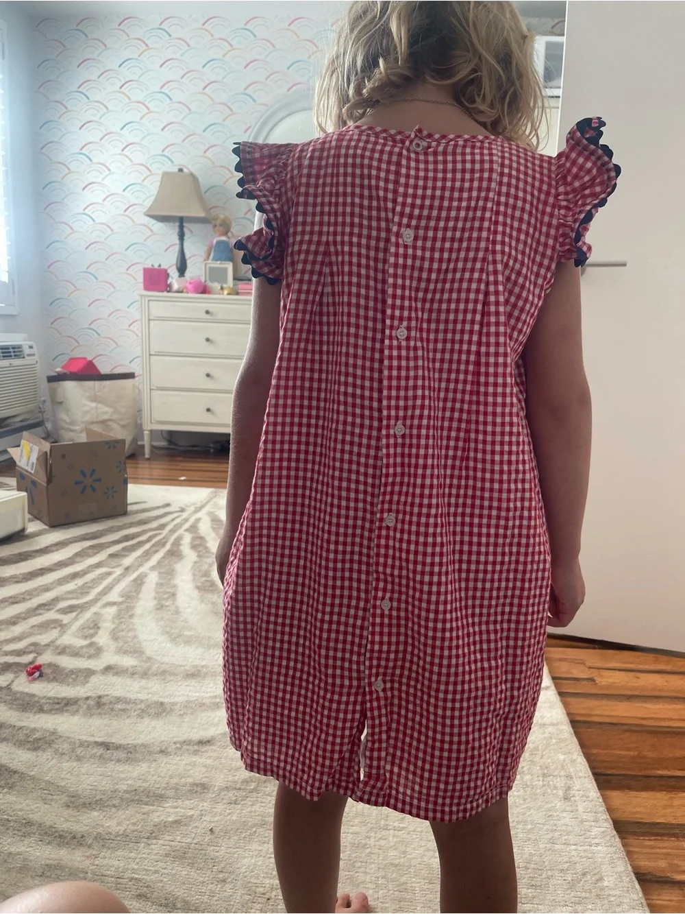 Proper Peony Red Gingham Dress
